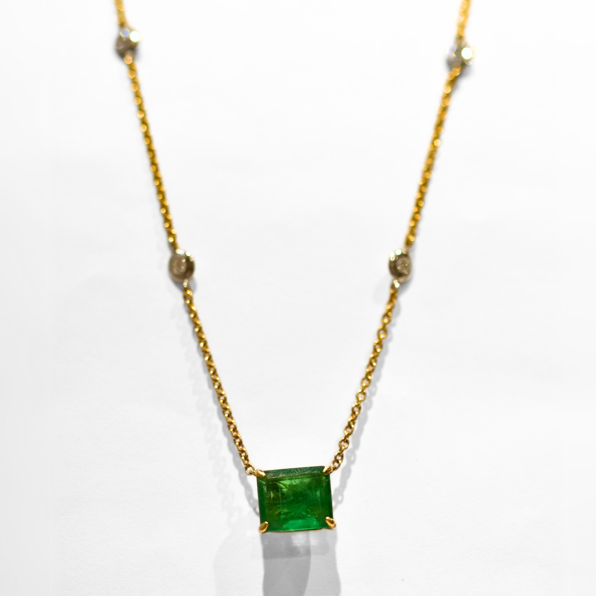 Picture of Certified Emerald Choker with Diamonds